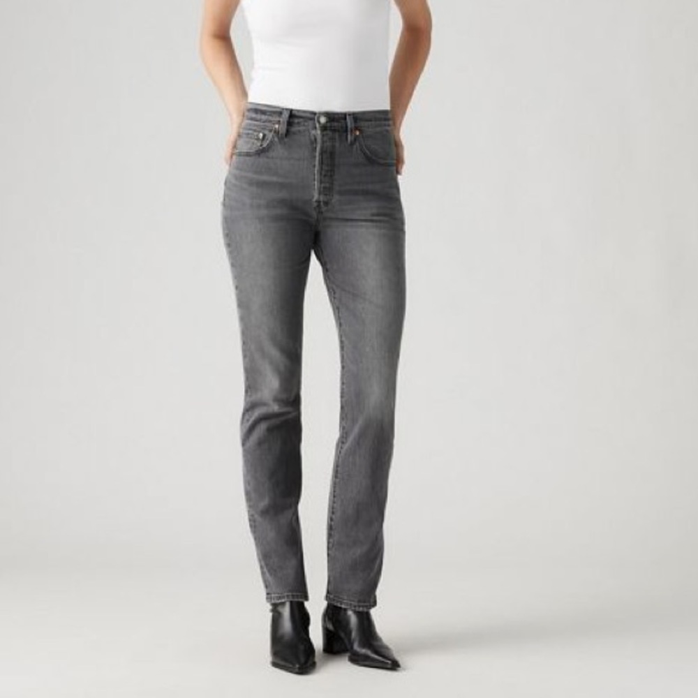 Levi's Premium 501 Straight Jeans Ash Black Grey 28 x 26